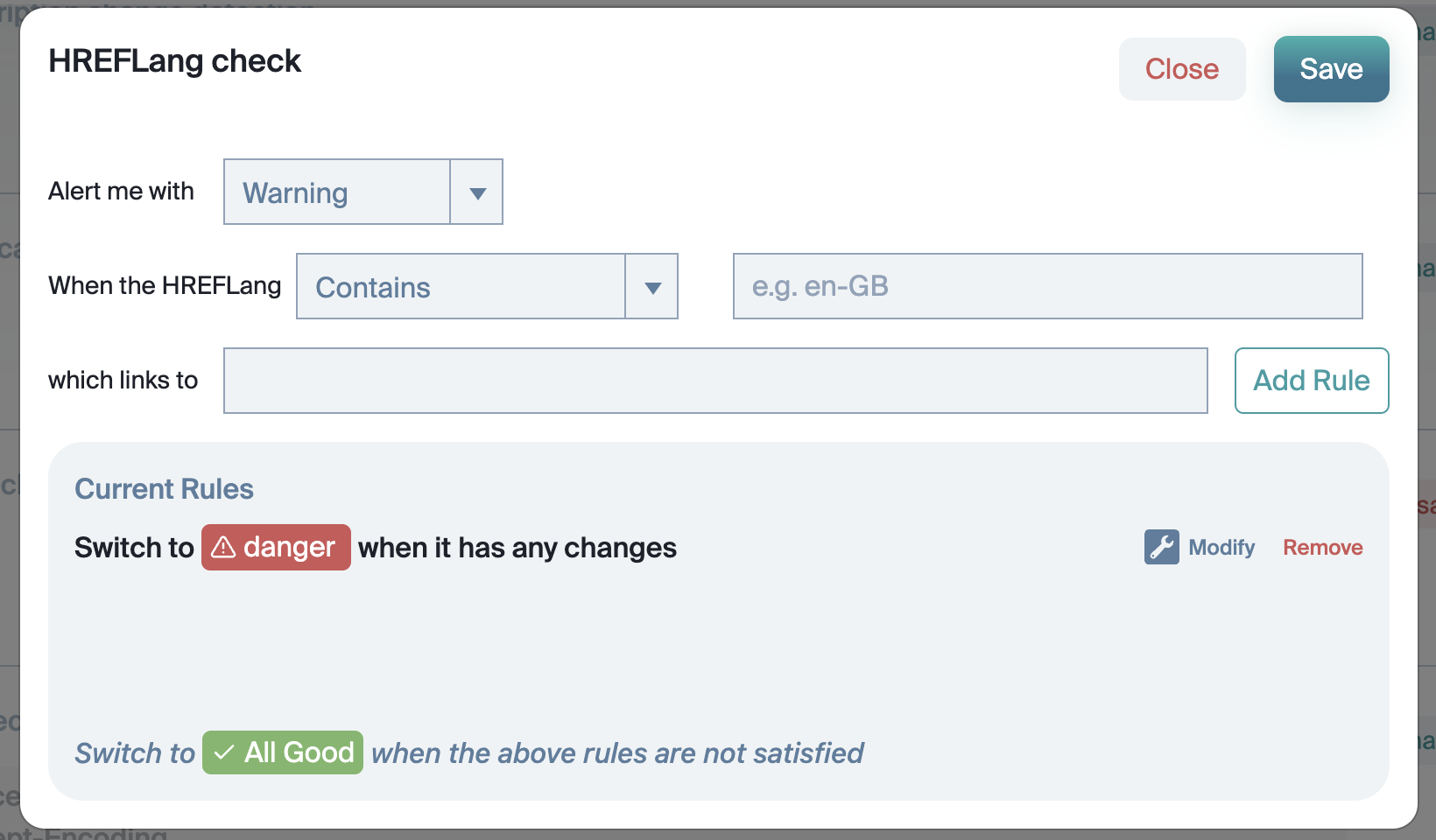 HREFLang Check Basic Interface