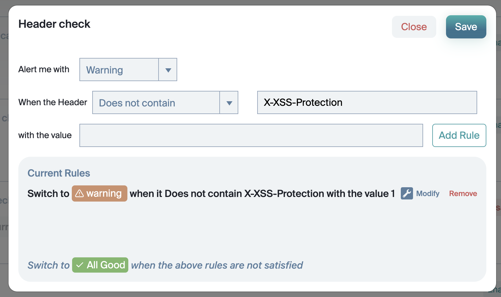 HTTP header Changes Check Basic Interface