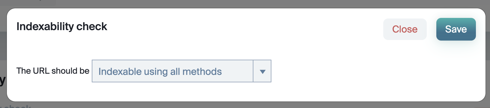 Indexability Check Basic Interface