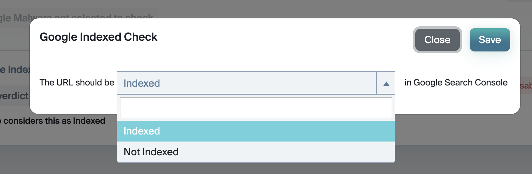 indexed Check Advanced Interface