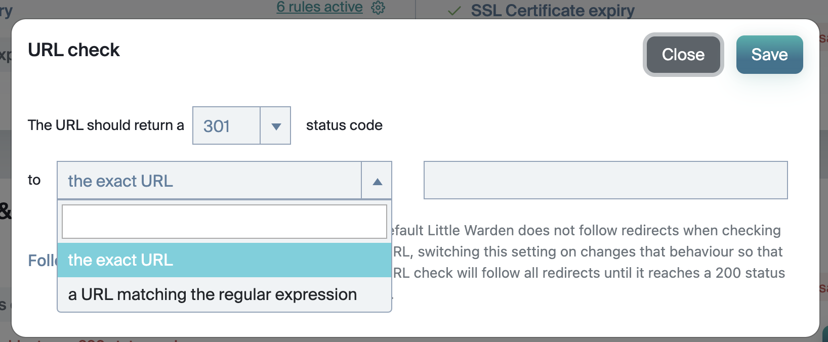 Regular Expression Redirects Basic Interface